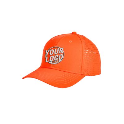 Embroidered Bright Orange Perforated Hat