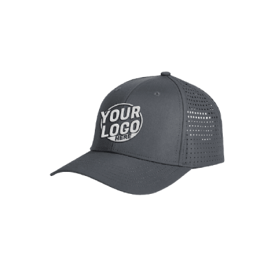 Embroidered Charcoal Perforated Hat