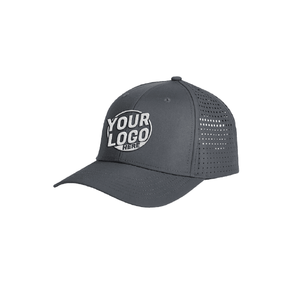 Embroidered Charcoal Perforated Hat