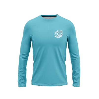 Custom Cyan Long Sleeve Shirt