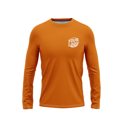 Custom Orange Long Sleeve Shirt