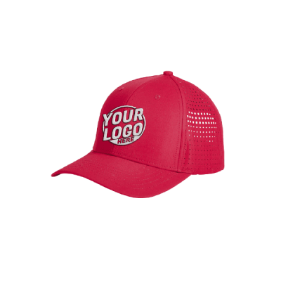 Embroidered Red Perforated Hat