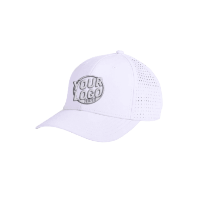 Embroidered White Perforated Hat