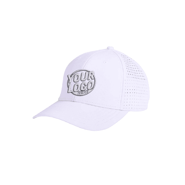 Embroidered White Perforated Hat