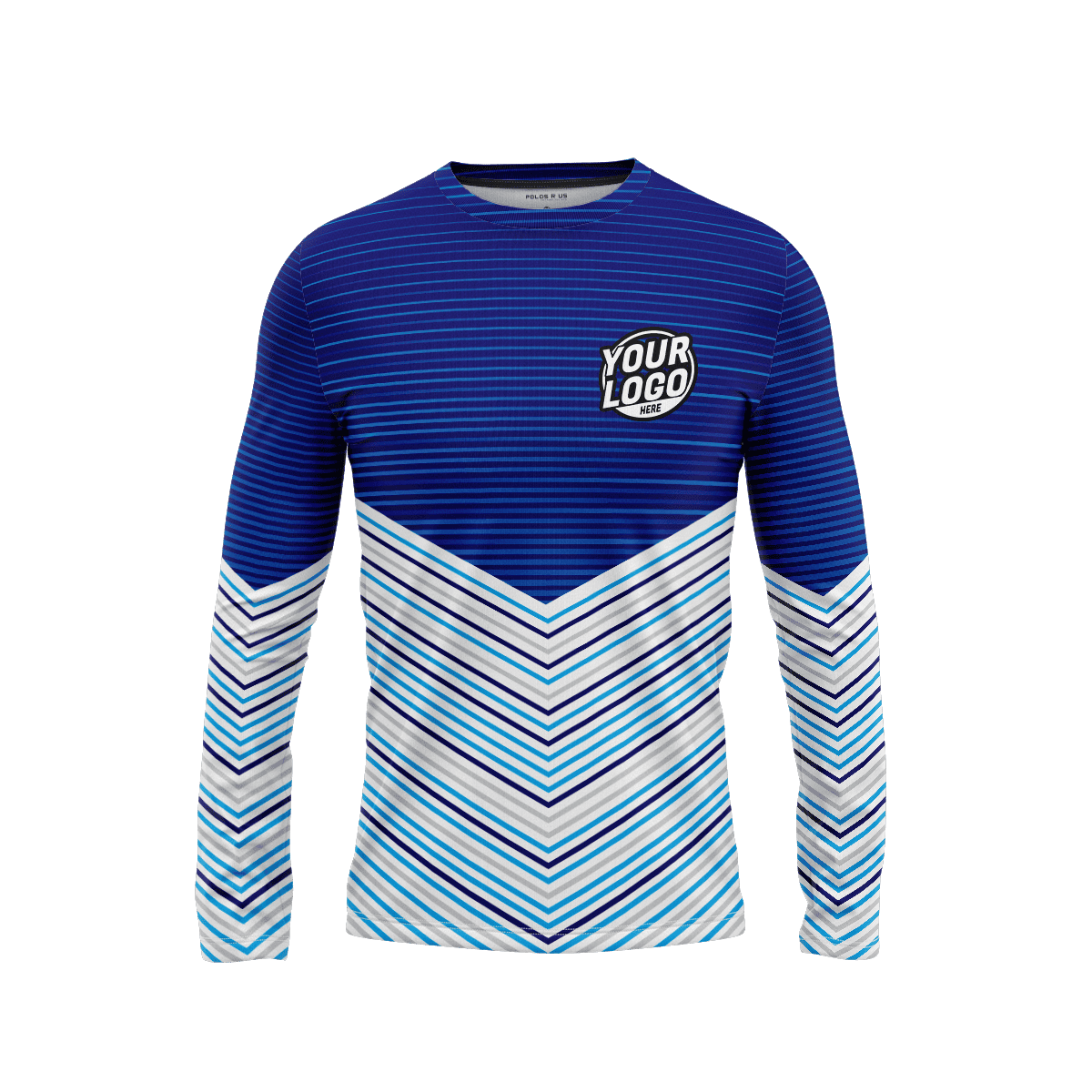 Custom Blue Echo Long Sleeve Shirt