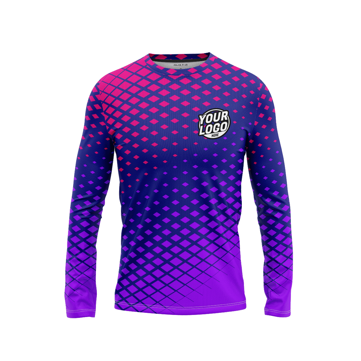 Custom Blue Sparks Long Sleeve Shirt