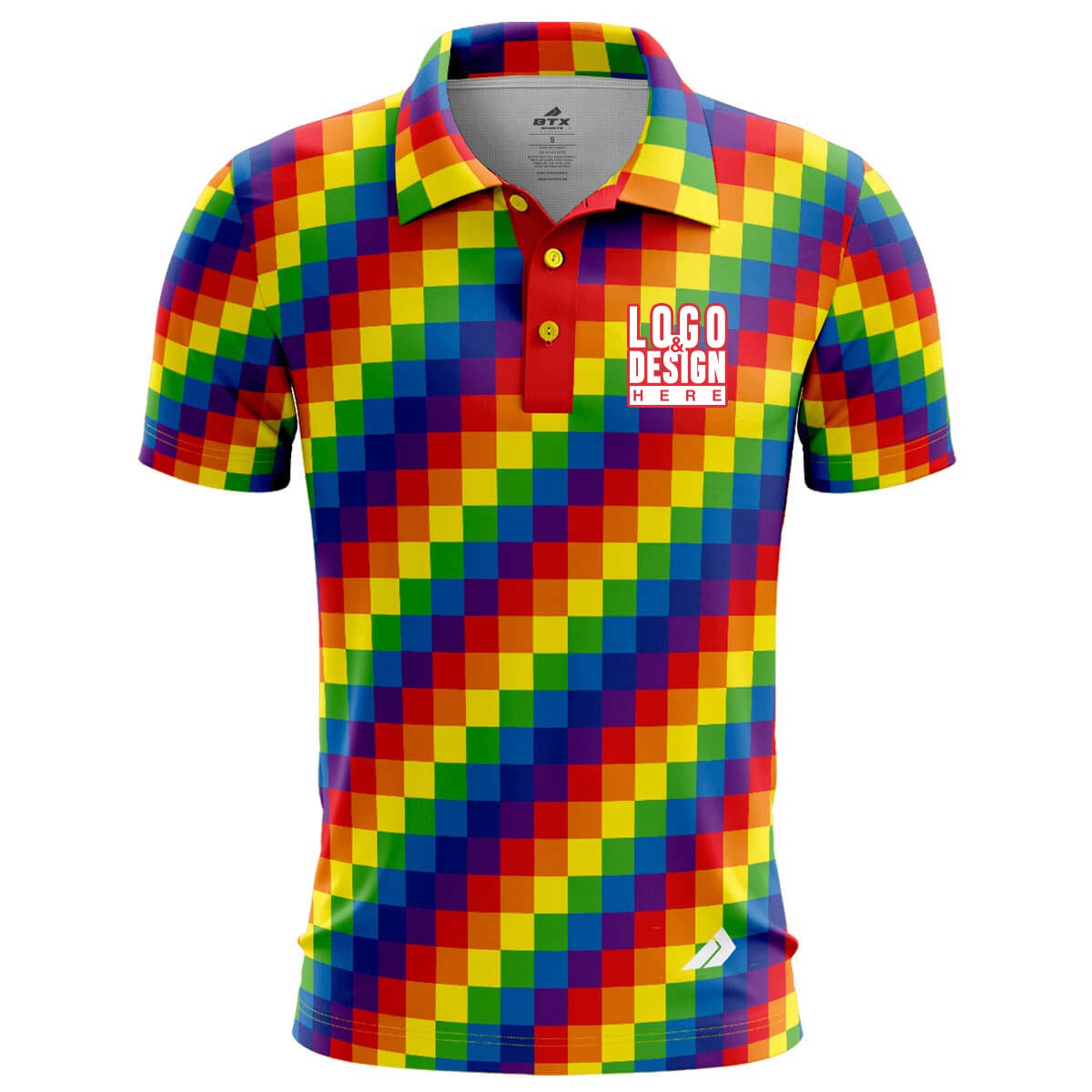 Pixel Love Men’s Polo Shirts