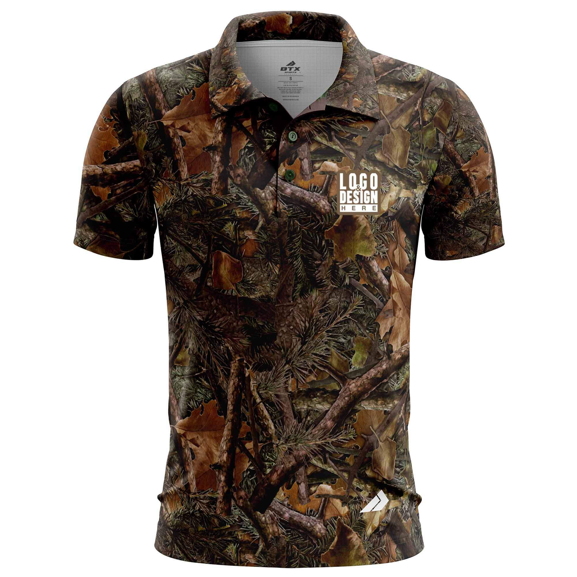 Leaves Camo Men’s Polo Shirts
