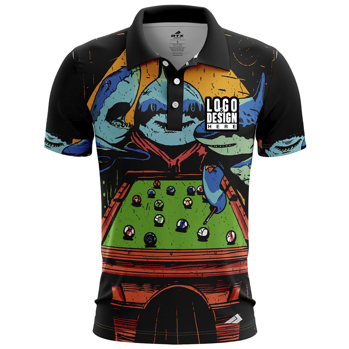 Custom RackRunner Men’s Pool Polo Uniform