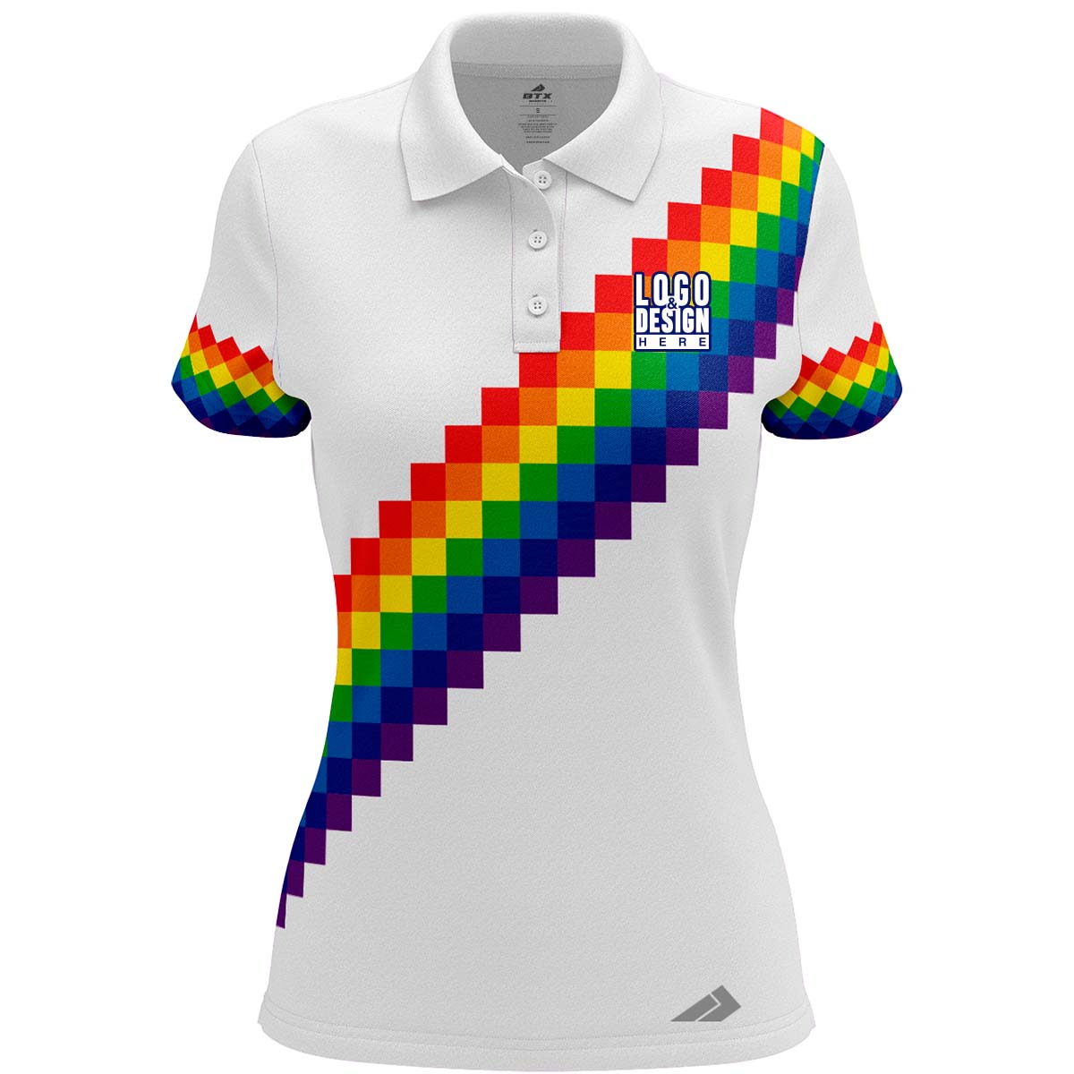 Pixel Rainbow Women’s Polo Shirts
