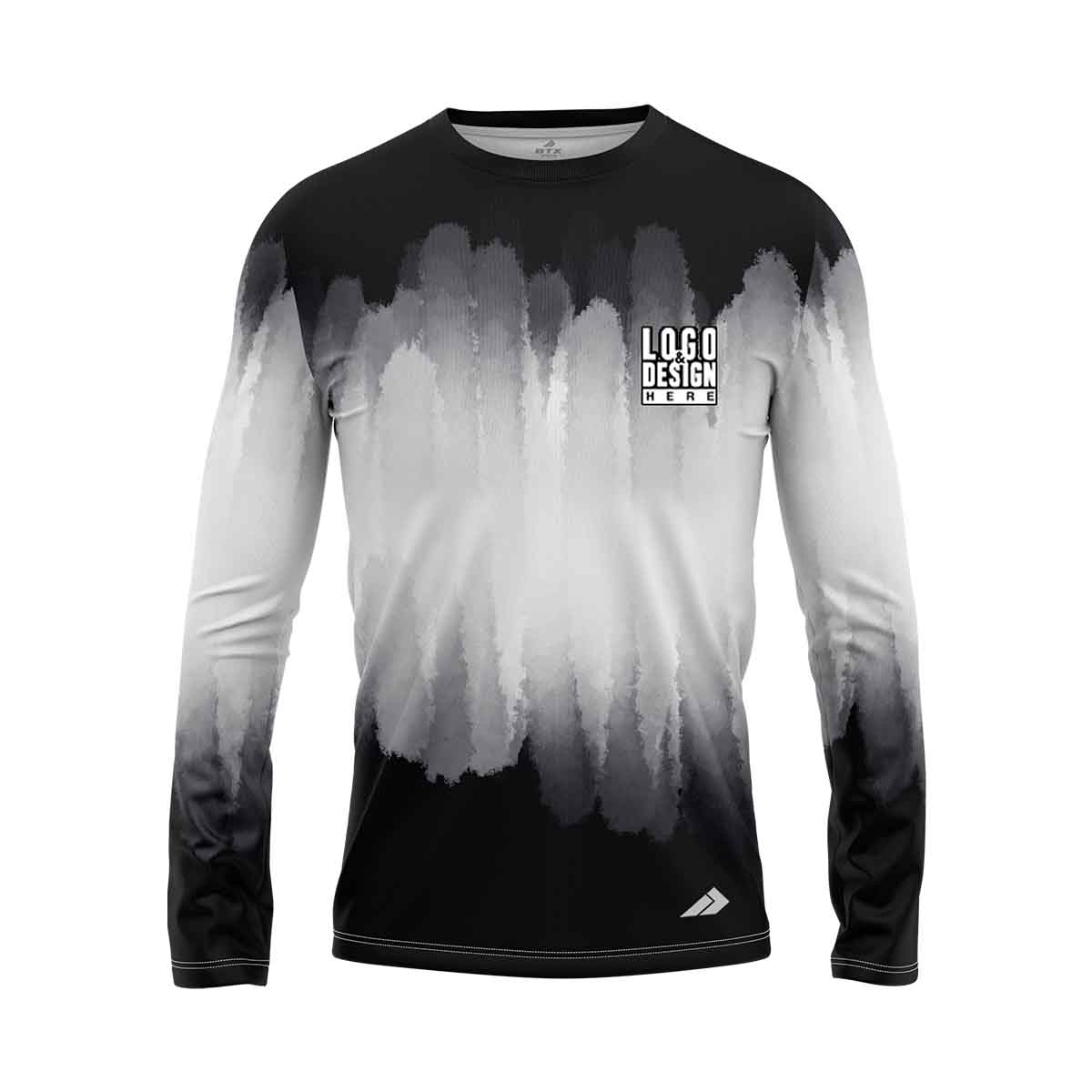 Brushed Center White Men’s Long Sleeve