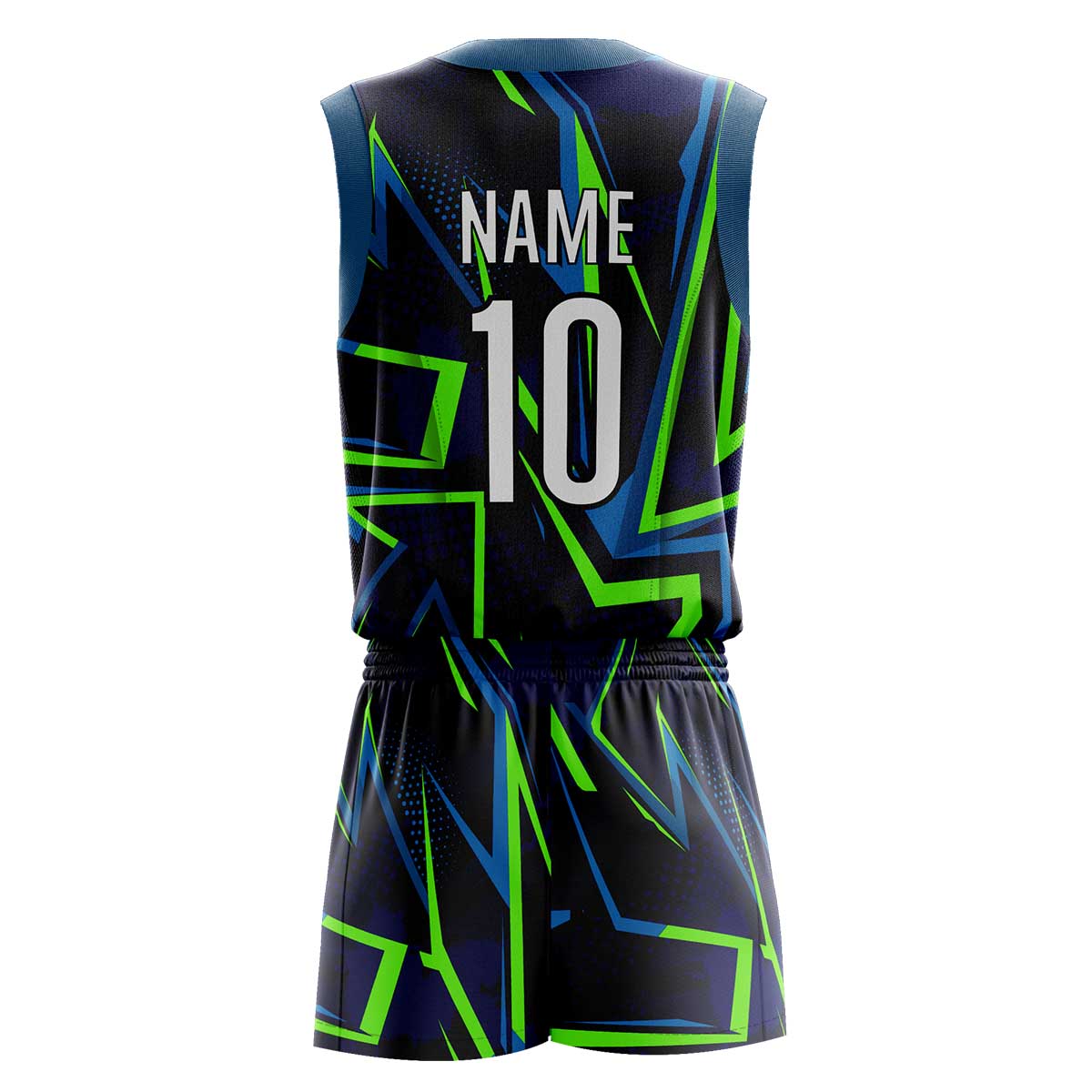 Custom Neon Blazers Men’s Basketball Uniform Set - Image 2